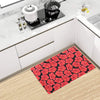 Hibiscus Red Pattern Print Design LKS306 Kitchen Mat