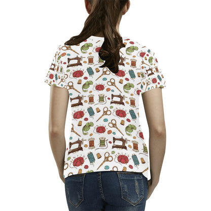 Sewing Equipment Print Design LKS304 Women's  T-shirt