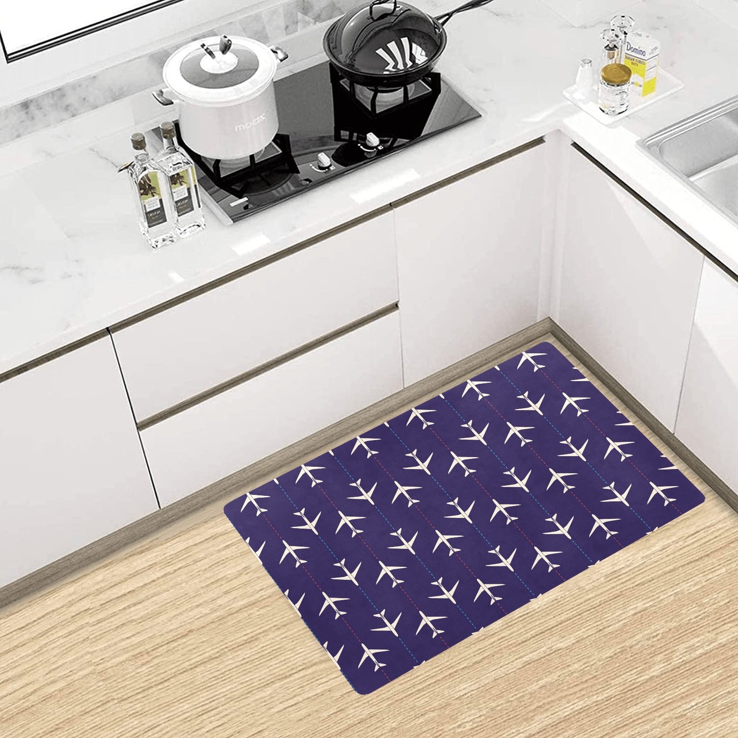 Airplane Pattern Print Design 03 Kitchen Mat