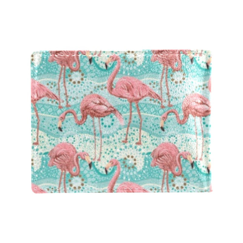 Flamingo Background Themed Print Men's ID Card Wallet