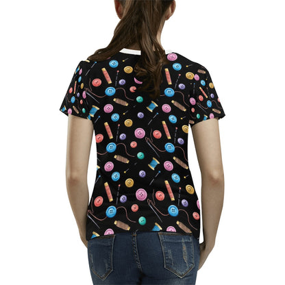 Sewing Print Design LKS309 Women's  T-shirt