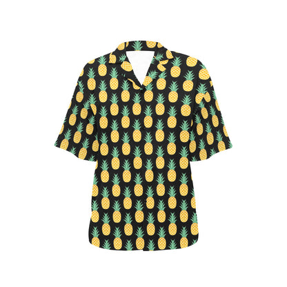 Pineapple Pattern Print Design A03 Women's Hawaiian Shirt