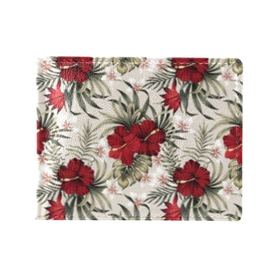 Hibiscus Print Design LKS3011 Men's ID Card Wallet