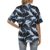 Shark Print Pattern Women's Hawaiian Shirt