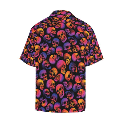 Skull Multicolor Print Design LKS3011 Men's Hawaiian Shirt