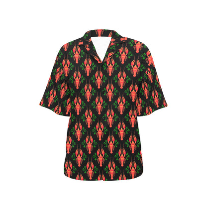 Lobster Print Design LKS403 Women's Hawaiian Shirt