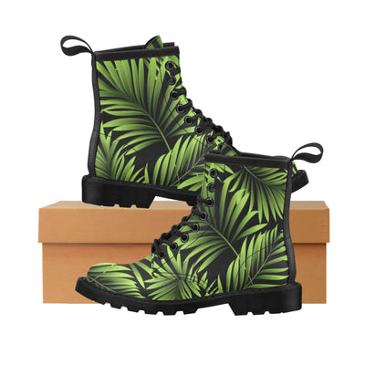 Green Neon Tropical Palm Leaves Women's Boots