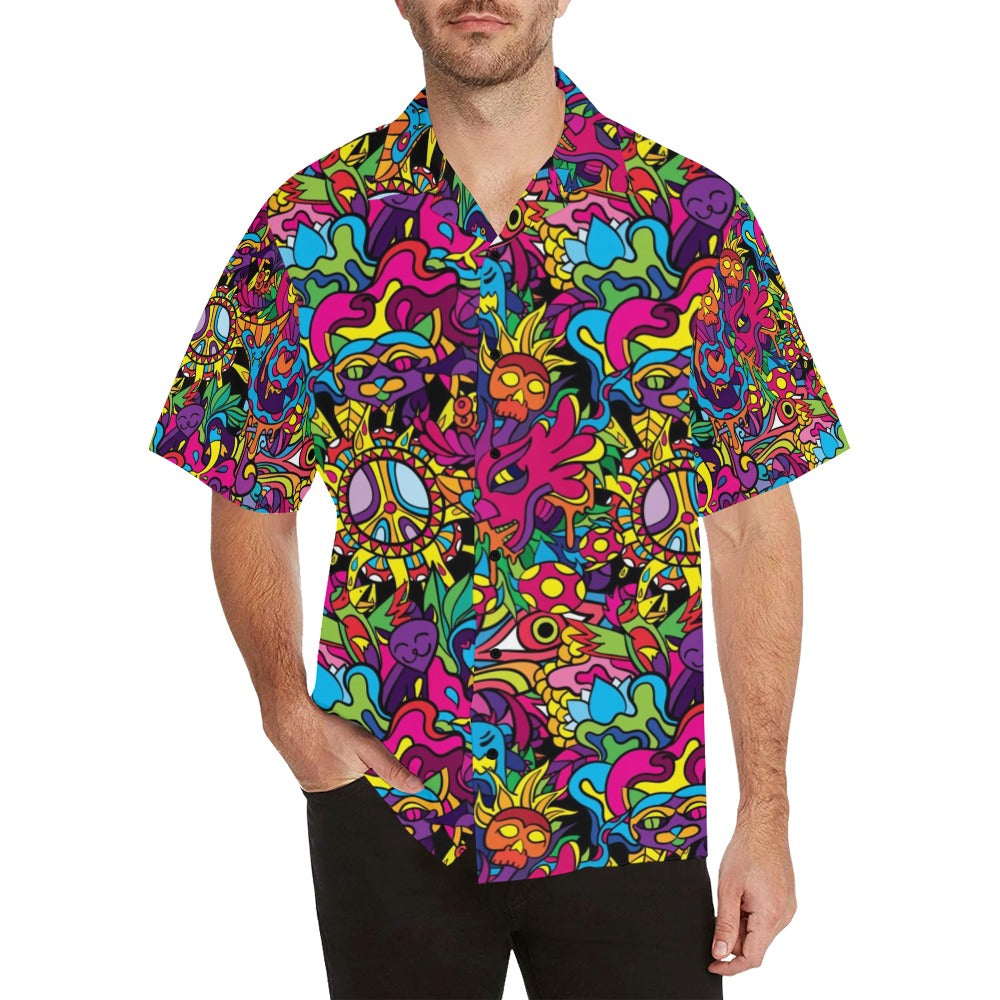 Trippy Print Design LKS304 Men's Hawaiian Shirt