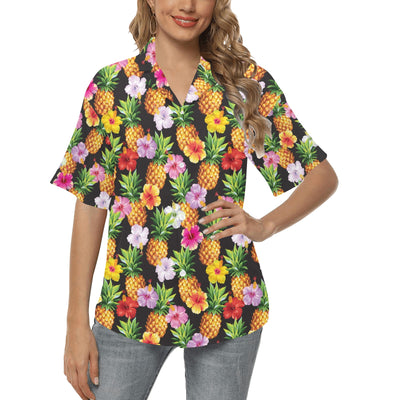 Pineapple Hibiscus Women's Hawaiian Shirt