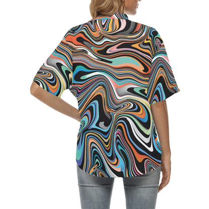 Liquid Pattern Print Design 02 Women's Hawaiian Shirt