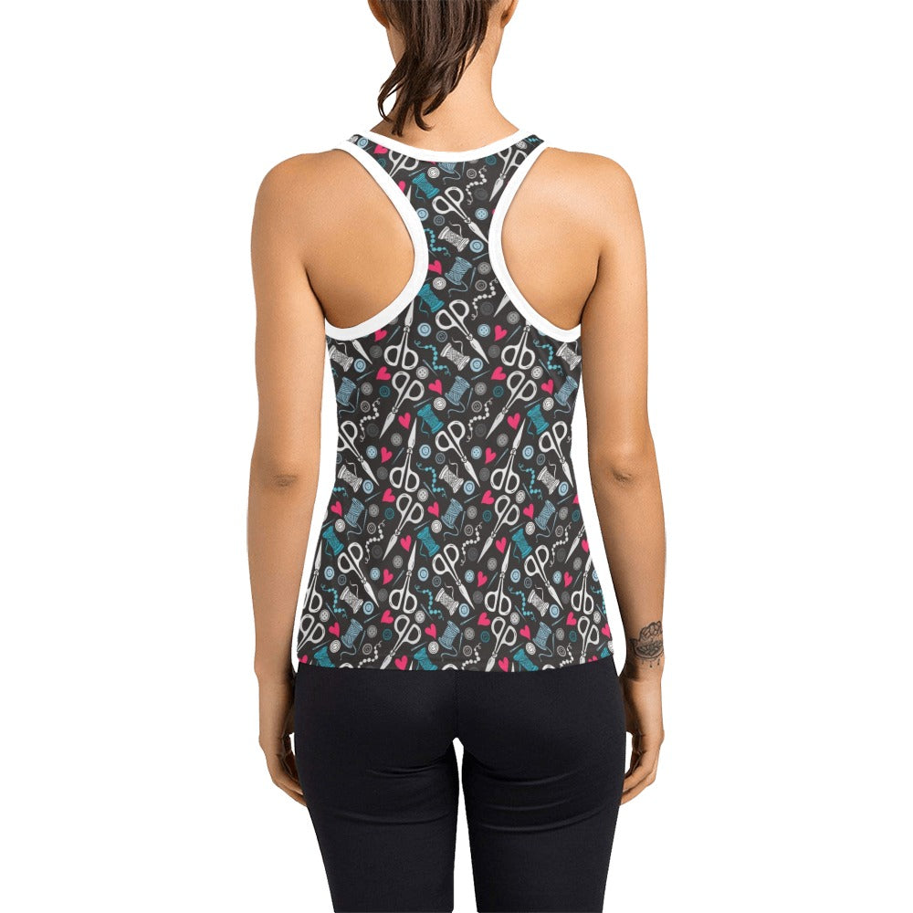 Sewing Equipment Print Design LKS305 Women's Racerback Tank Top