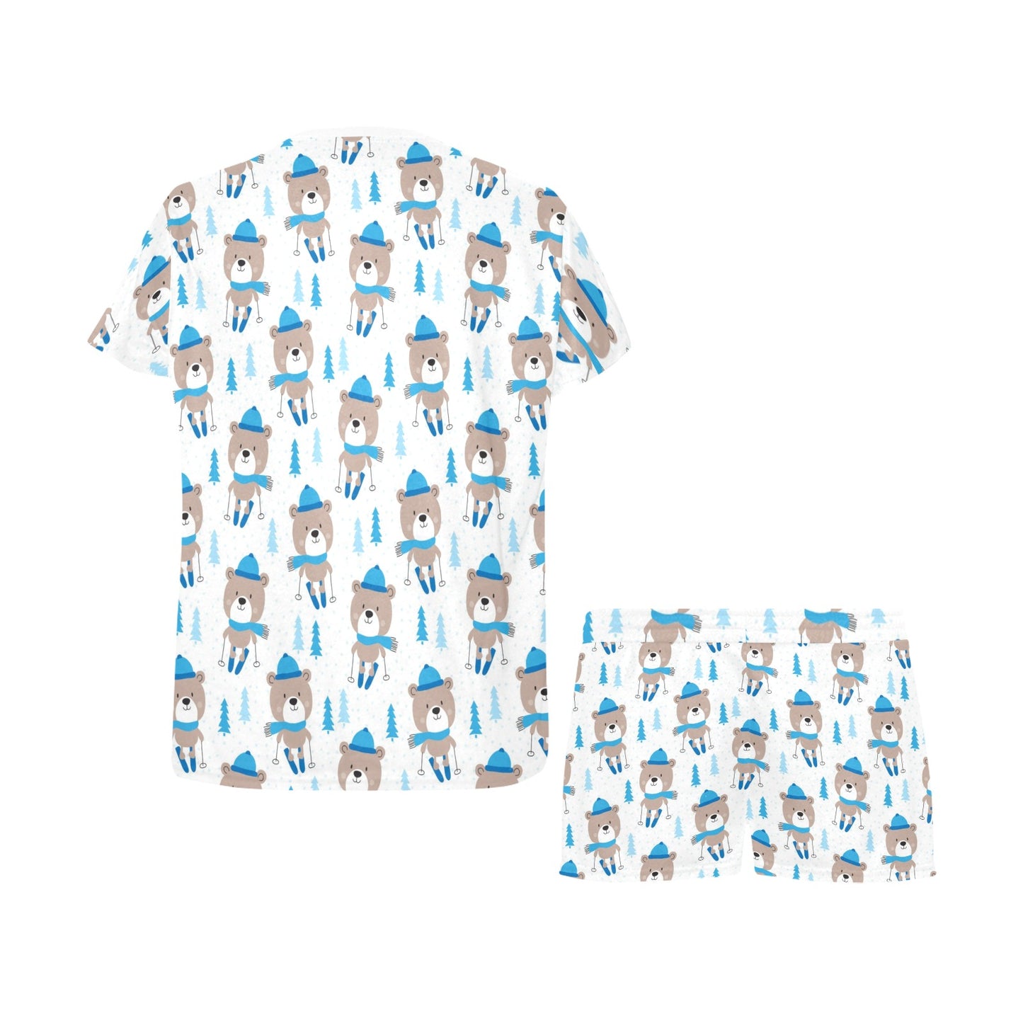 Ski Print Design LKS306 Women's Short Pajama Set