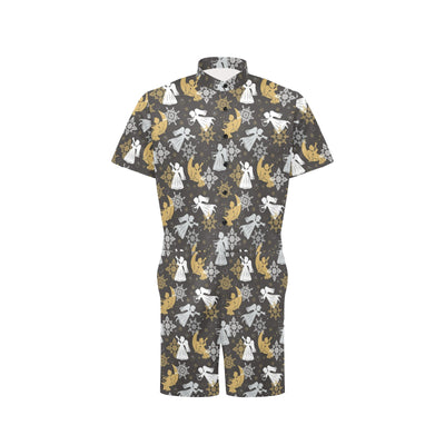 Angel Pattern Print Design 04 Men's Romper