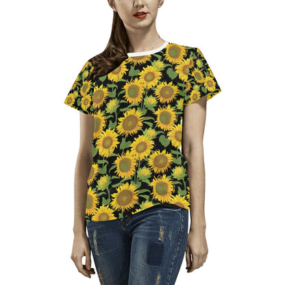 Sunflower Print Design LKS302 Women's  T-shirt