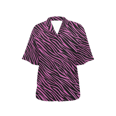 Zebra Pink Print Design LKS304 Women's Hawaiian Shirt