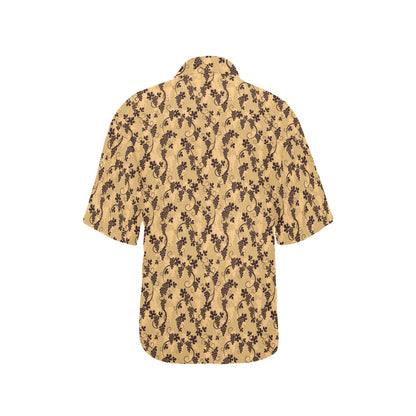 Wine Grape Design Print Women's Hawaiian Shirt