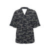 Camo Black Pattern Print Design 02 Women's Hawaiian Shirt