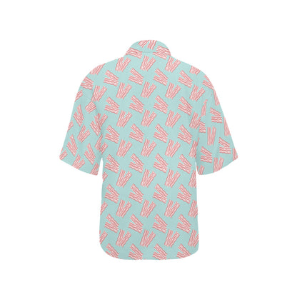 Bacon Pattern Print Design 04 Women's Hawaiian Shirt