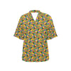 Kente Triangle Design African Print Women's Hawaiian Shirt