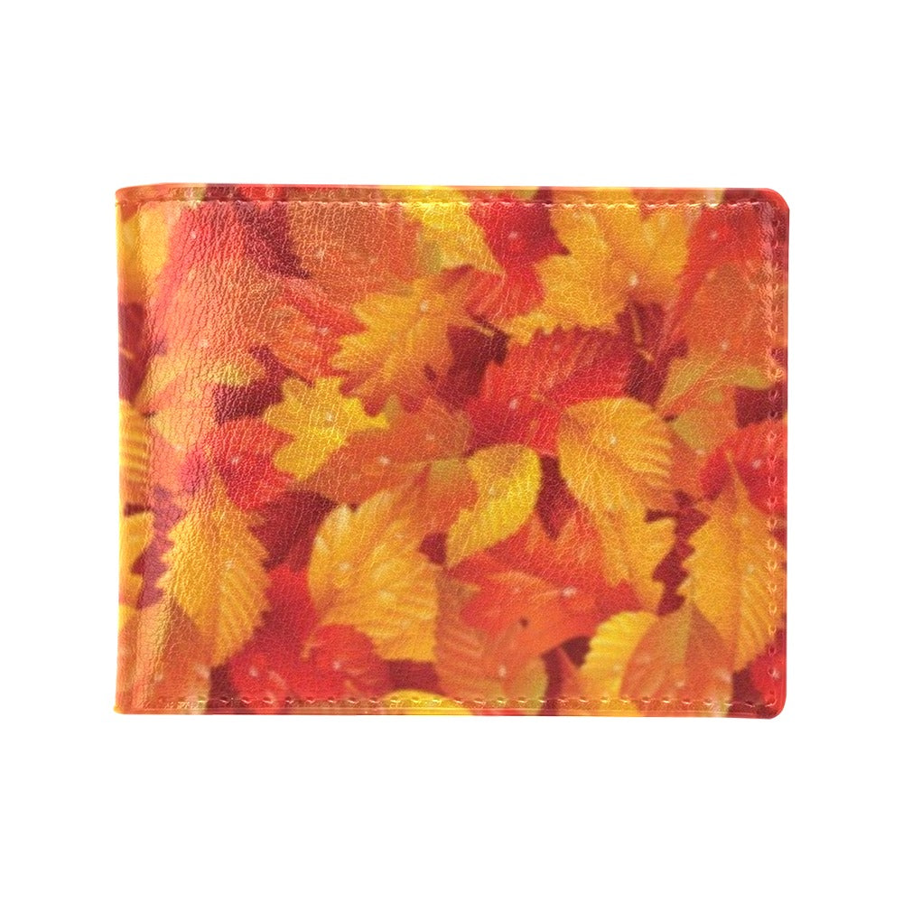 Elm Leave Autum Print Pattern Men's ID Card Wallet