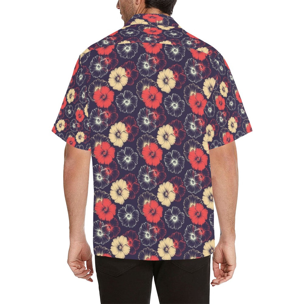 Tropical Flower Print Design LKS302 Men's Hawaiian Shirt