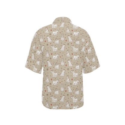 Scottish Terriers Print Design LKS3017 Women's Hawaiian Shirt