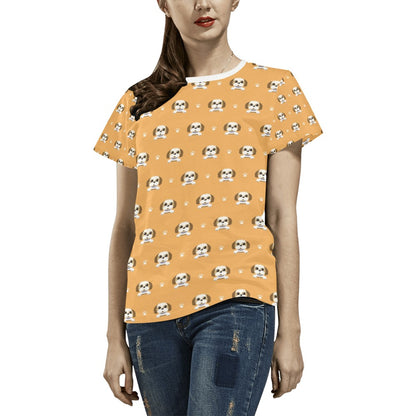 Shih Tzu Print Design LKS303 Women's  T-shirt