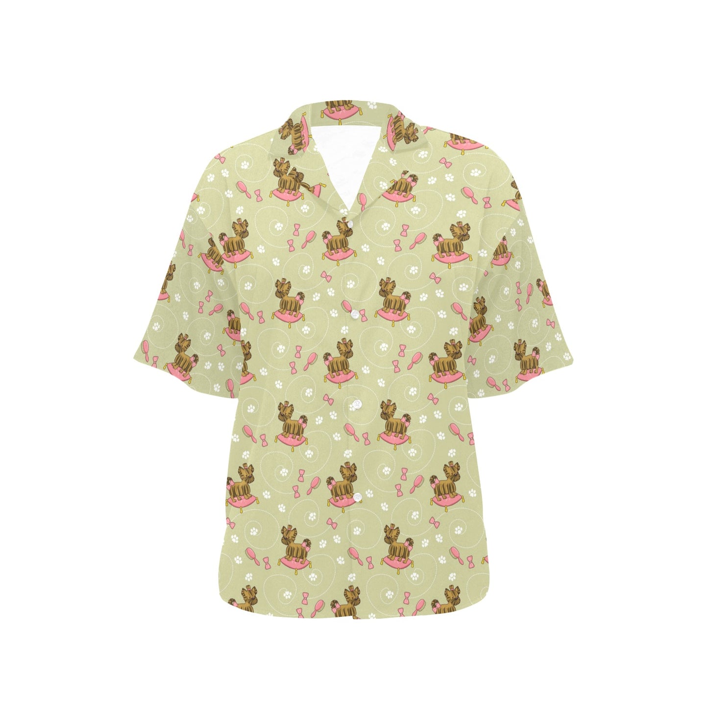 Yorkshire Cute Terriers Print Design LKS301 Women's Hawaiian Shirt