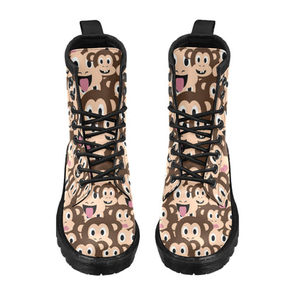 Emoji Monkey Print Pattern Women's Boots