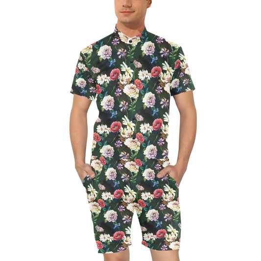 Summer Floral Print Design LKS303 Men's Romper