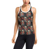 Spider Web Skull Rose Print Design LKS305 Women's Racerback Tank Top