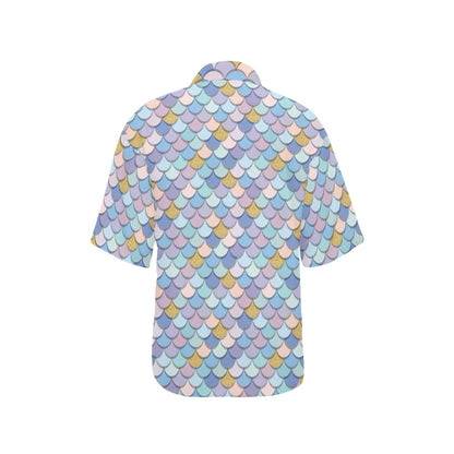 Mermaid Scales Pattern Print Design 05 Women's Hawaiian Shirt