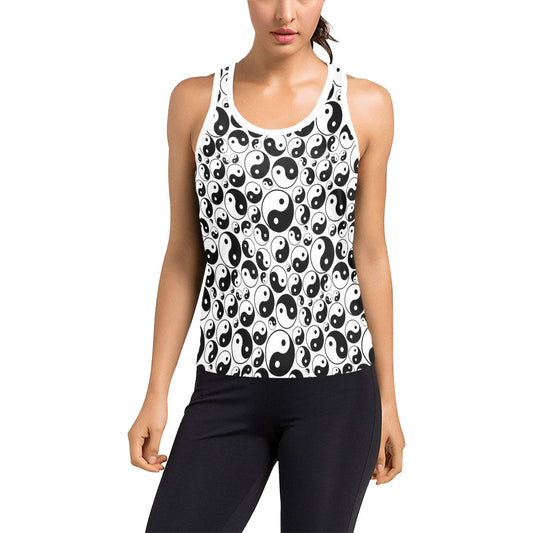 Yin Yang Print Design LKS302 Women's Racerback Tank Top