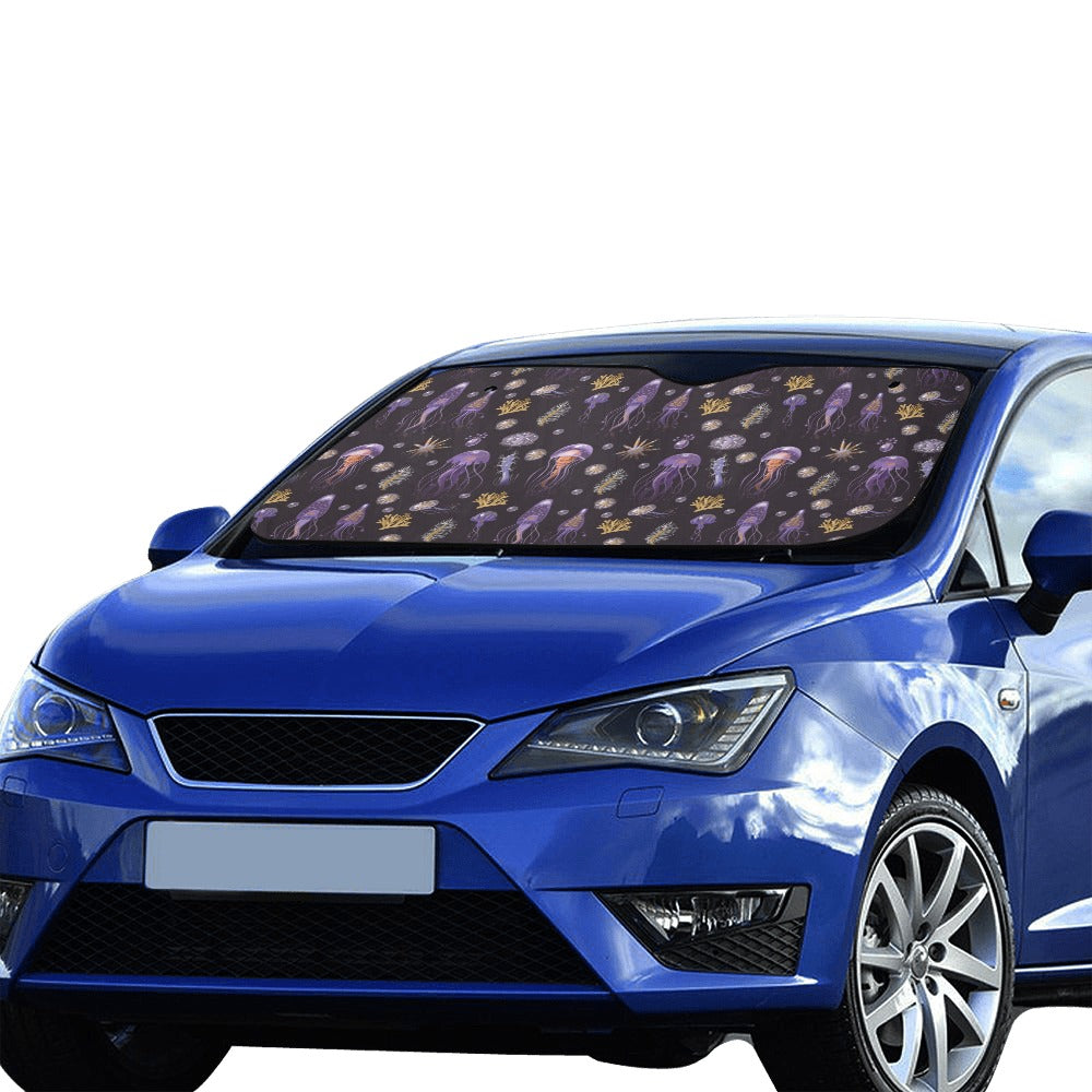 Seaweed With Jelly Fish Print Design LKS305 Car front Windshield Sun Shade