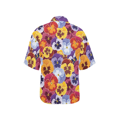 Pansy Pattern Print Design PS01 Women's Hawaiian Shirt