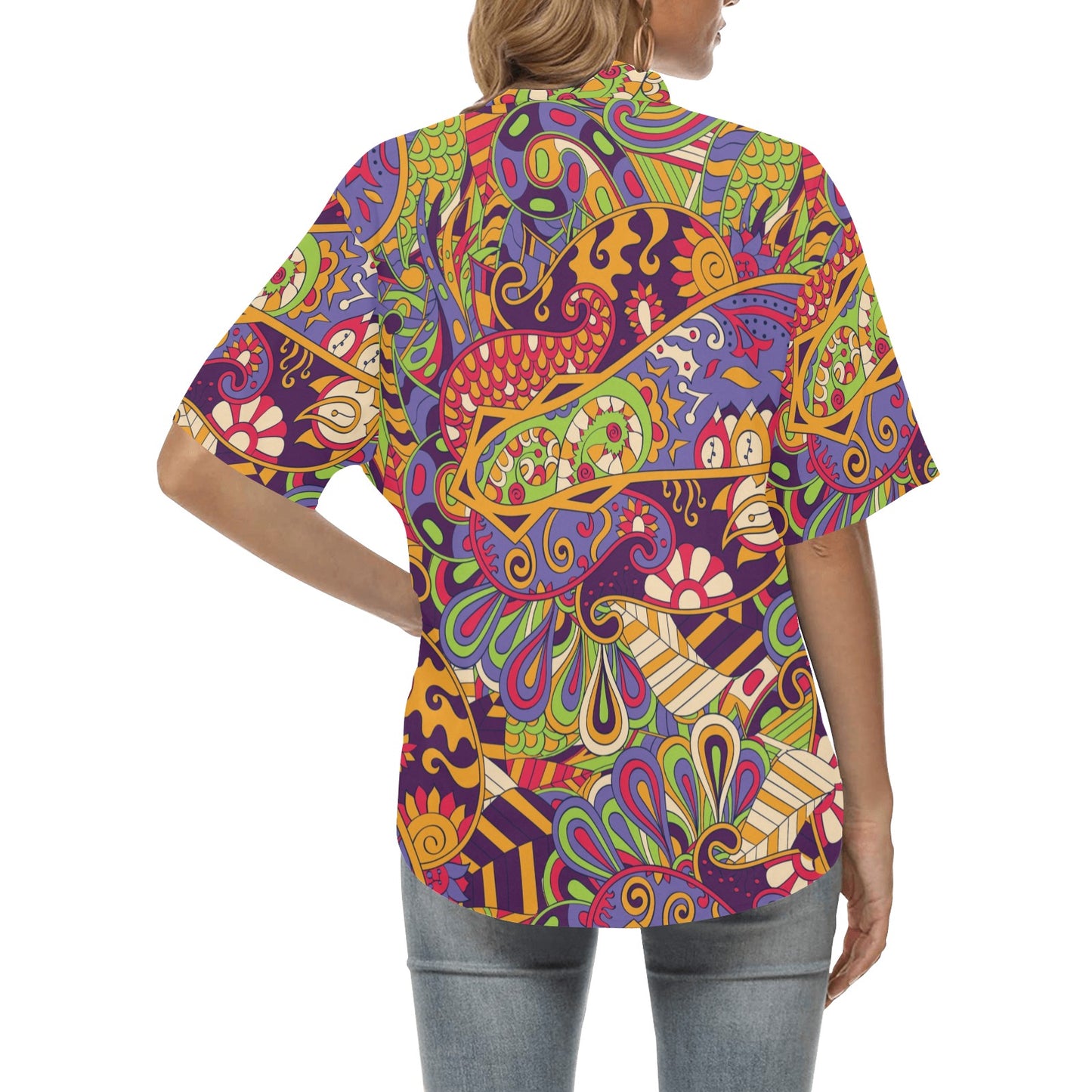 Funky Retro Pattern Print Design A04 Women's Hawaiian Shirt