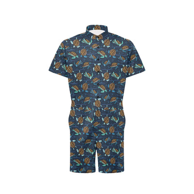 Sea Turtle Print Design LKS3011 Men's Romper