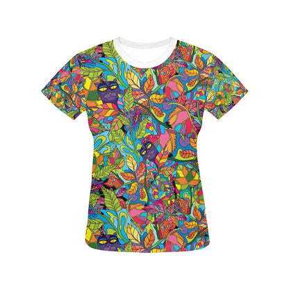 Trippy Print Design LKS301 Women's  T-shirt