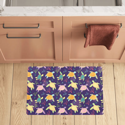 Sea Turtle Color Smile Kitchen Mat