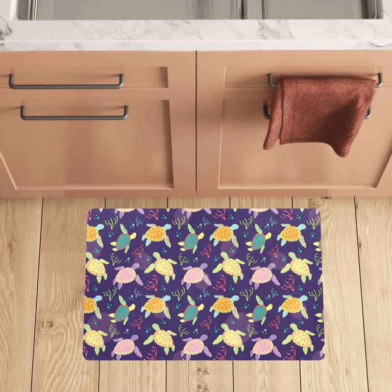 Sea Turtle Color Smile Kitchen Mat