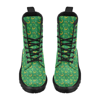 Shamrock With Horse Shoes Print Design LKS305 Women's Boots