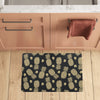 Gold Pineapple Hibiscus Kitchen Mat