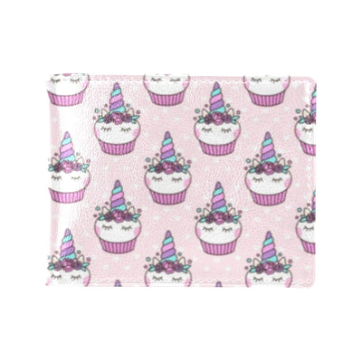 Cupcakes Unicorn Print Pattern Men's ID Card Wallet