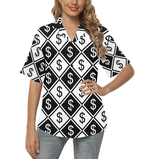 Money Pattern Print Design 04 Women's Hawaiian Shirt