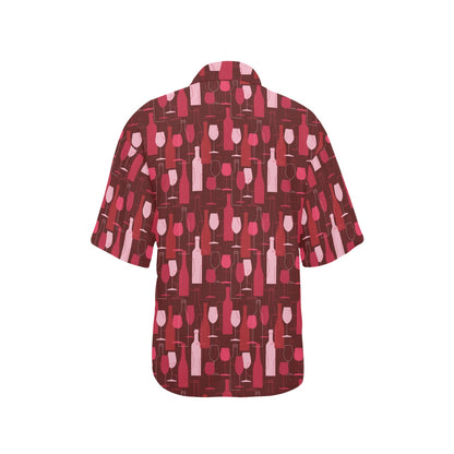 Wine Print Design LKS304 Women's Hawaiian Shirt