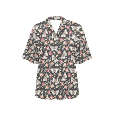 Butterfly Flower Pattern Print Design 07 Women's Hawaiian Shirt