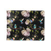 Hummingbird Flower Themed Print Men's ID Card Wallet