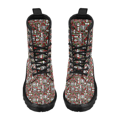 Skeleton Pattern Print Women's Boots