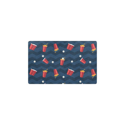 Beer Pong Pattern Print Design 01 Kitchen Mat