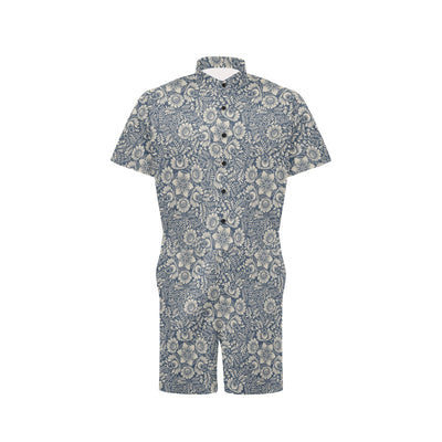 Elegant Floral Print Pattern Men's Romper